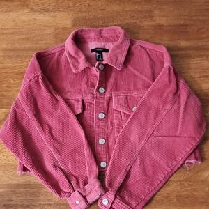 Forever 21 Pink Corduroy Jean Jacket
